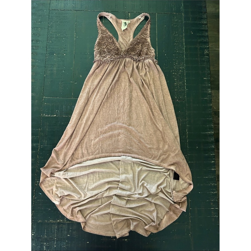 Lace Trim Racerback‎ Maxi Dress Romantic Fairycore Boho Western High Low
